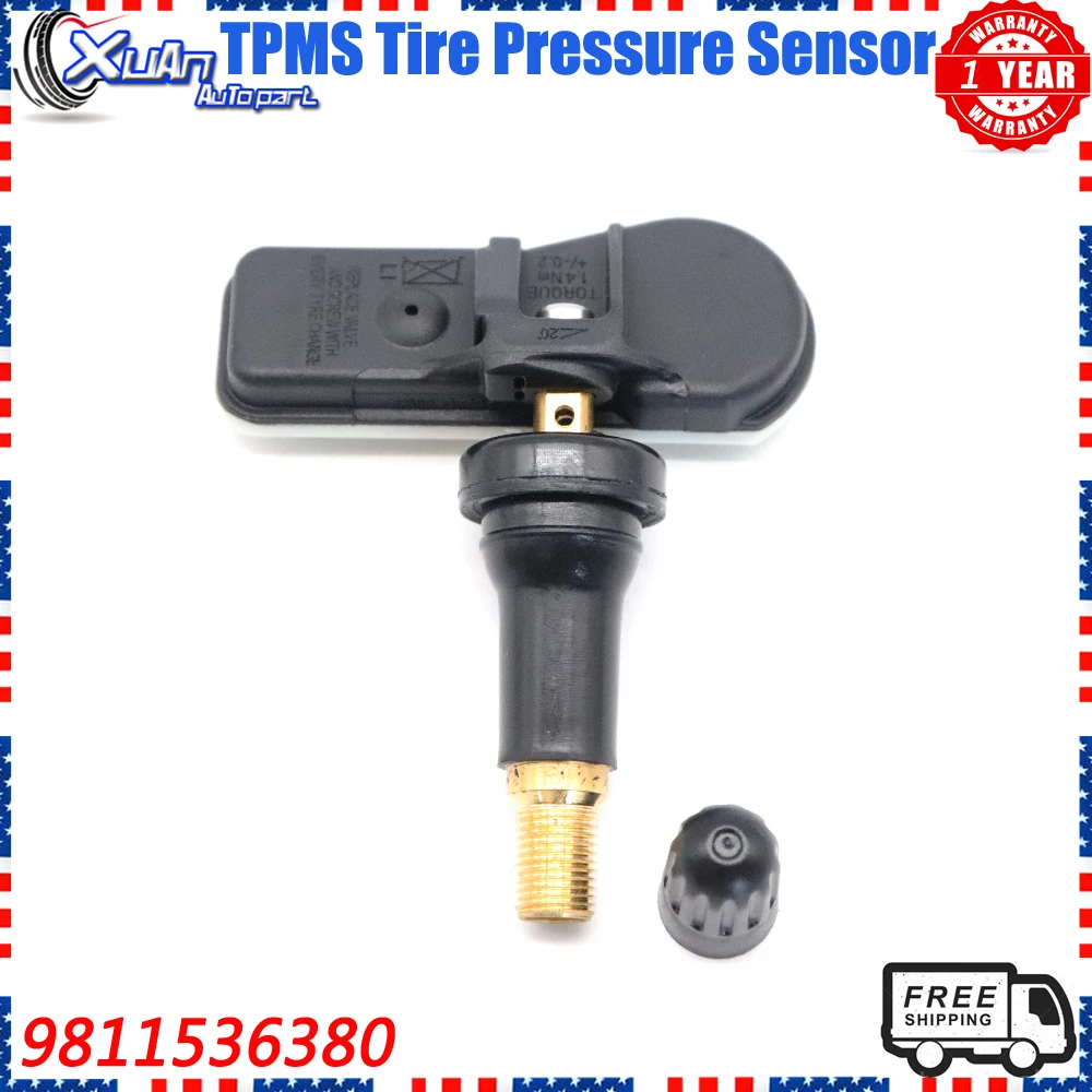 XUAN TPMS Tire Pressure Monitor Sensor 9811536380 9673860880 For Peugeot 3008 T84 307 301 408 508  T5 T7 5008 T87 RCZ T75 433Mhz