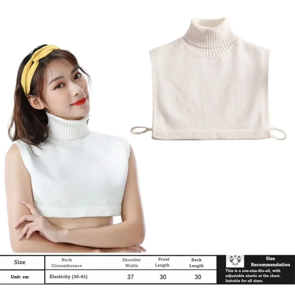 Knitted Sweater False Collar Solid Color Detachable Stand Collar Turtleneck Half-Shirt Blouse Autumn Winter Clothing Accessories
