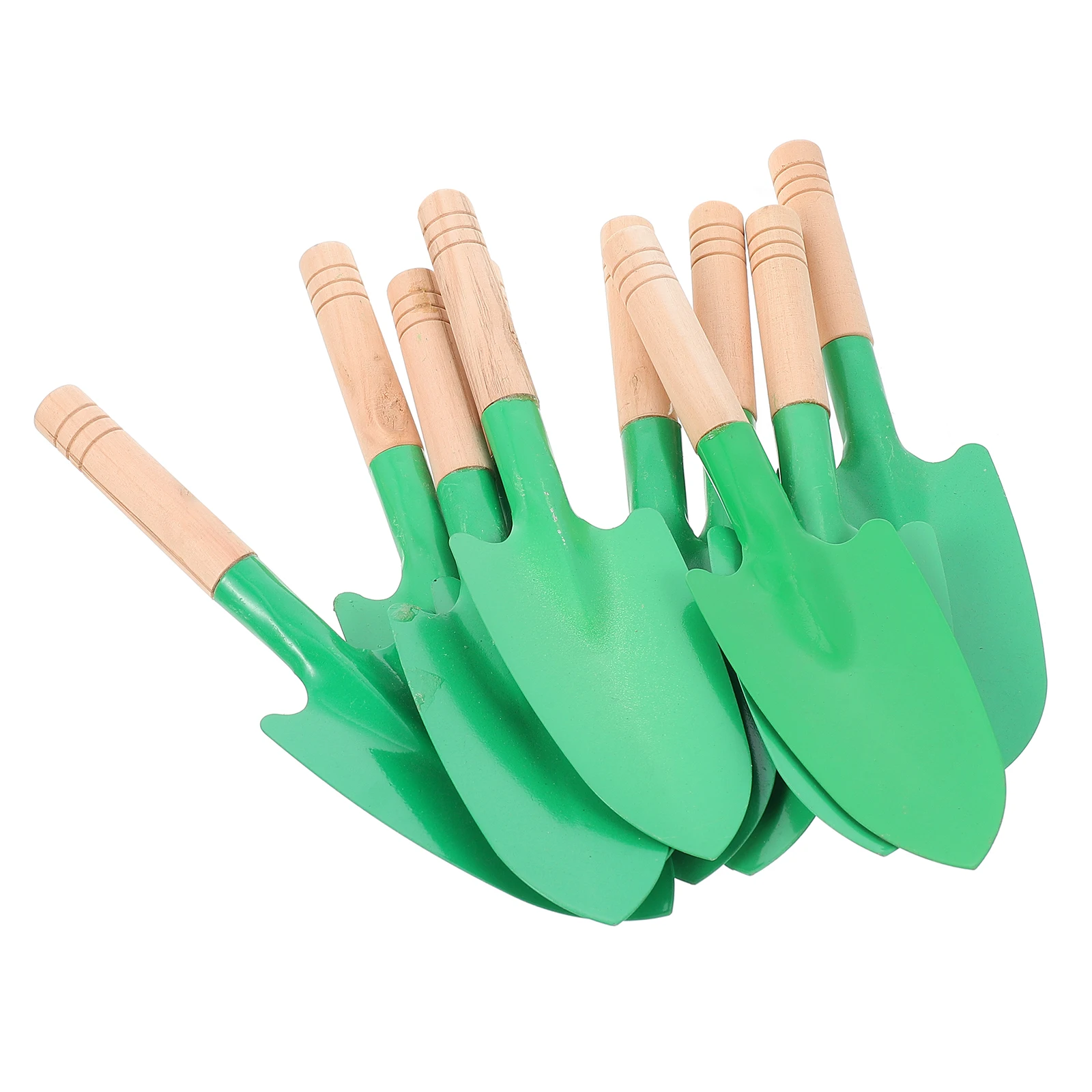 

10 pcs Garden Trowels Shovels Wooden Handle Metal Head Mini Lightweight Gardening Tools Weeding Soil Loosening Planter