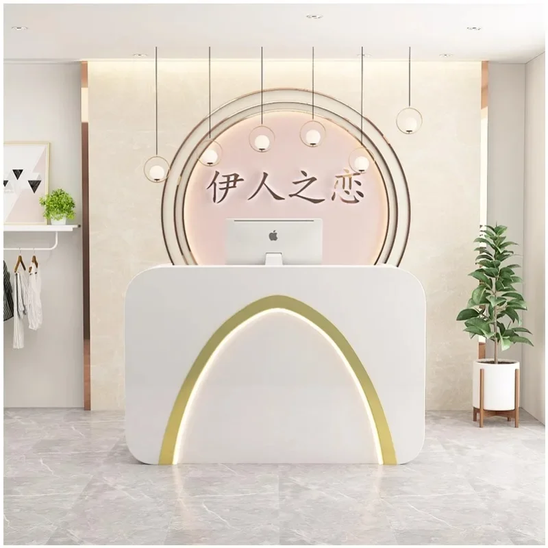

Customized Luxury Reception Desk Bar Counter Minimalist Modern Reception Desk Front Bancone Reception Commercial Furniture