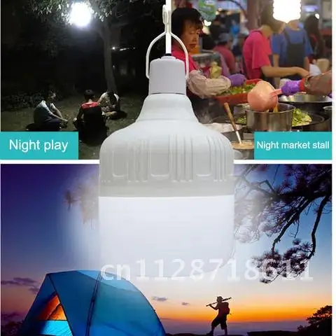 

Outdoor Bulb Rechargeable LED Night Light Emergency Lights Portable Battery Powered BBQ Hanging Light for Patio/Porch/Garden A