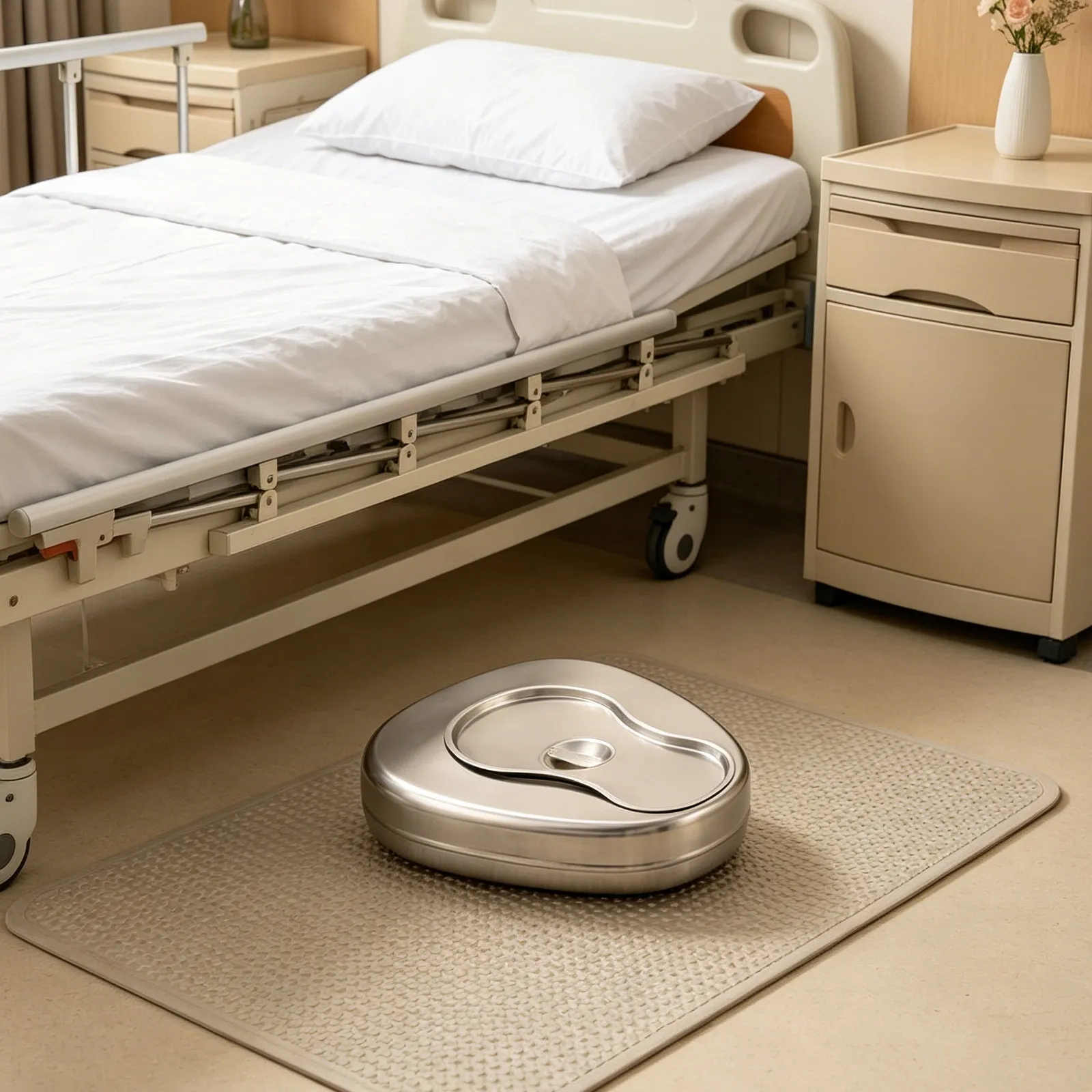 Stainless Steel Bedpan Lightweight Portable for Elderly Bedridden Night Use Hospitals Nursing Homes Convenient