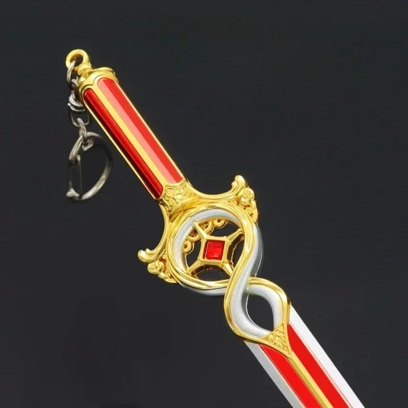 22cm/8.66in portão de baldur esquema de artesanato escarlate samurai espada periféricos de jogo chaveiro de metal modelos de armas acessórios de mesa