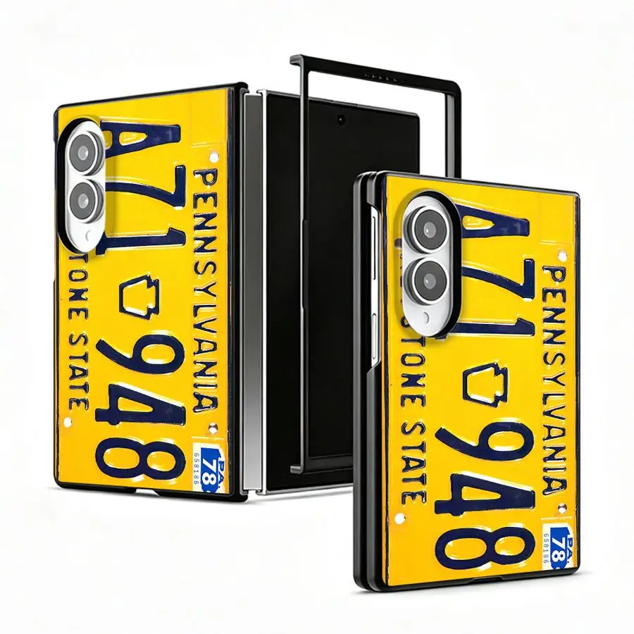 Retro Car License Plate Luxury Phone Cover Case for Samsung Galaxy Z Fold 8 ZFold8 ZFold Wide Z Fold8 Wide - view 6