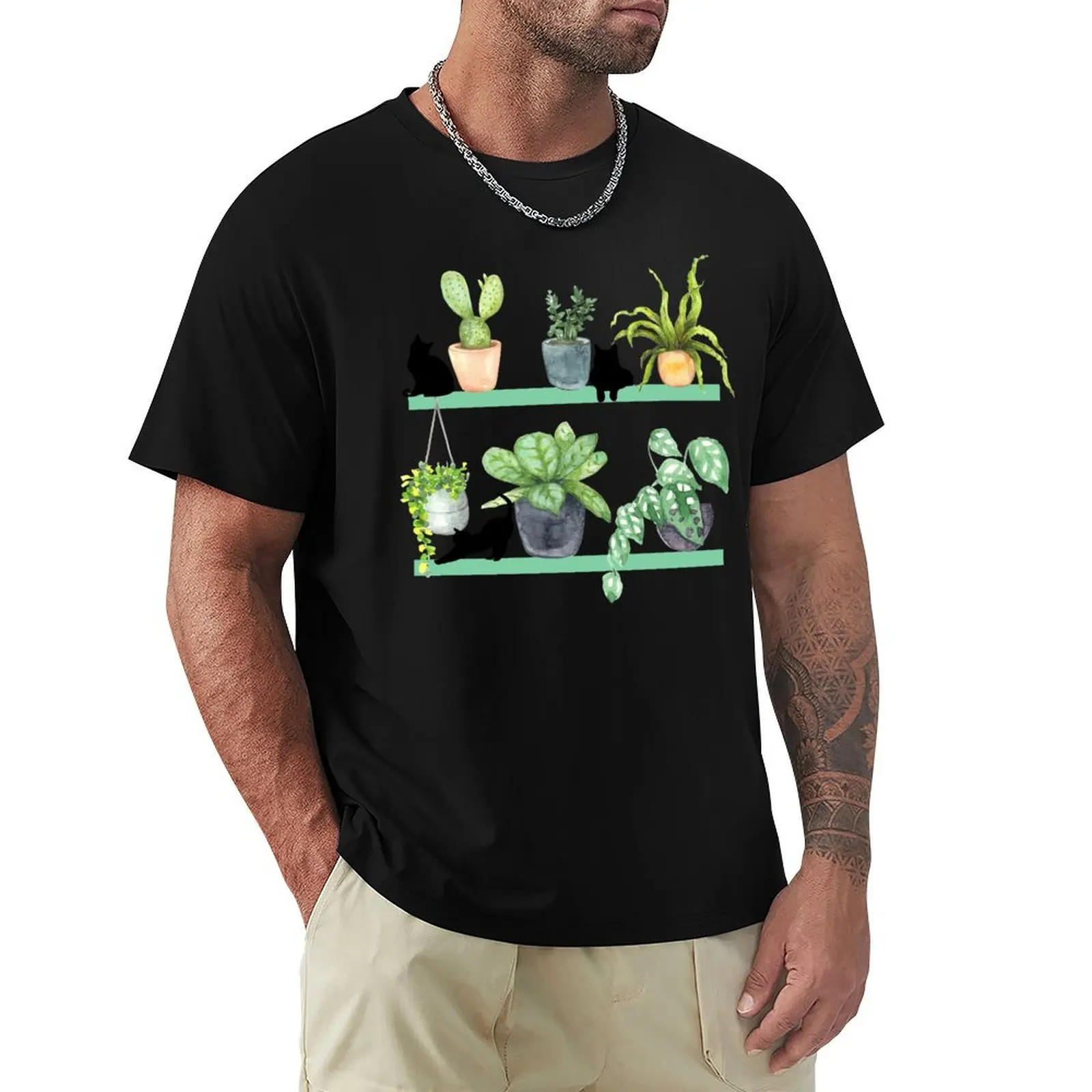 

Plants and Cats lovers cute funny gifts for Plants and Cats lovers T-Shirt Anime t-shirt blue archive boys whites mens t shirt