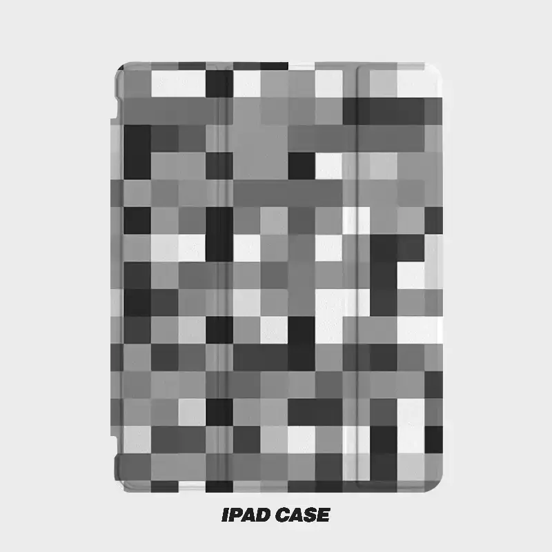Advanced Black Border Checkered Mosaic For iPad 11th A16 10 9 8 7 5 Pro 13 11 M5 M4 M3 M2 12.9'' Air  4 3 2 1 Mini 7 6 Cover