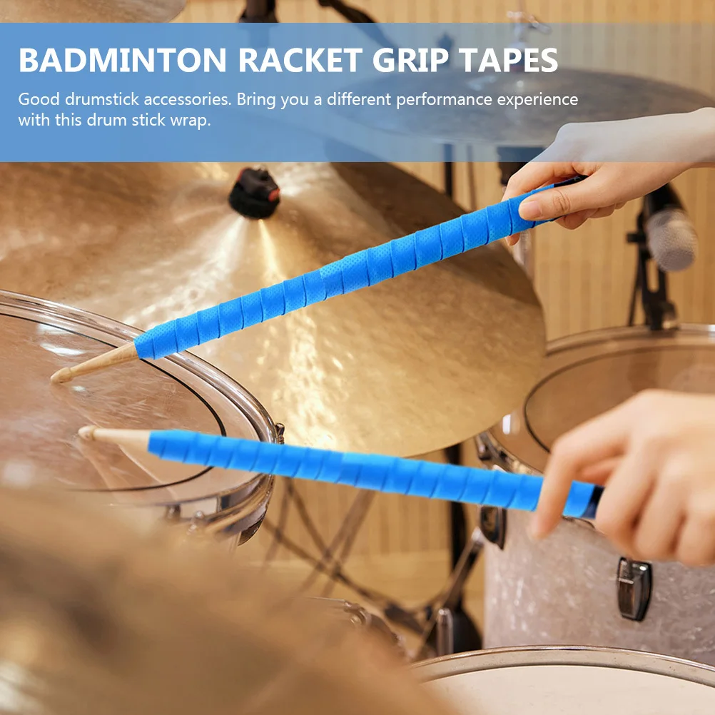 2 Buah Pita Pembungkus Stik Drum Anti Selip Penyerap Keringat untuk Kit Stik Drum Tahan Benturan Tahan Lama Aksesori Pengerjaan Indah