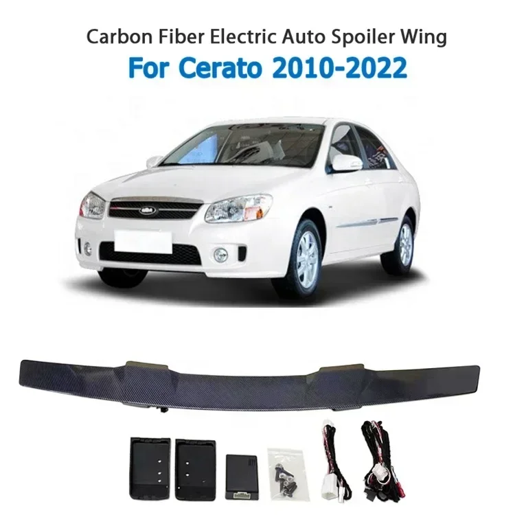 Il più nuovo spoiler posteriore per auto elettronico in fibra di carbonio spoiler posteriore per auto automatico per KIA Cerato 2010-2022