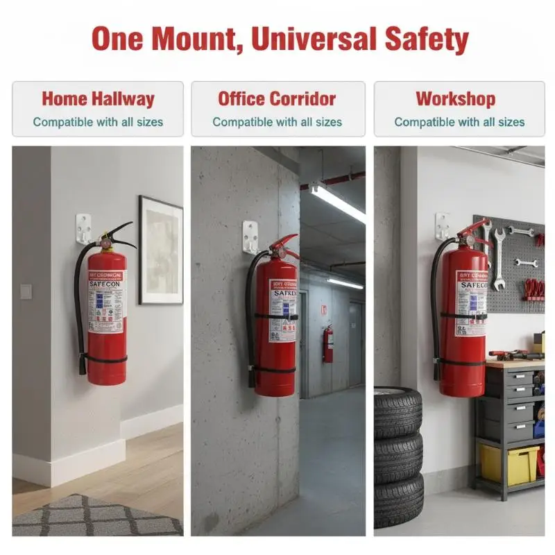 L Shaped Fire Extinguisher Wall Mount Heavy Duty Rust Proof Hanging Hook Holder for Home Garage Office Use