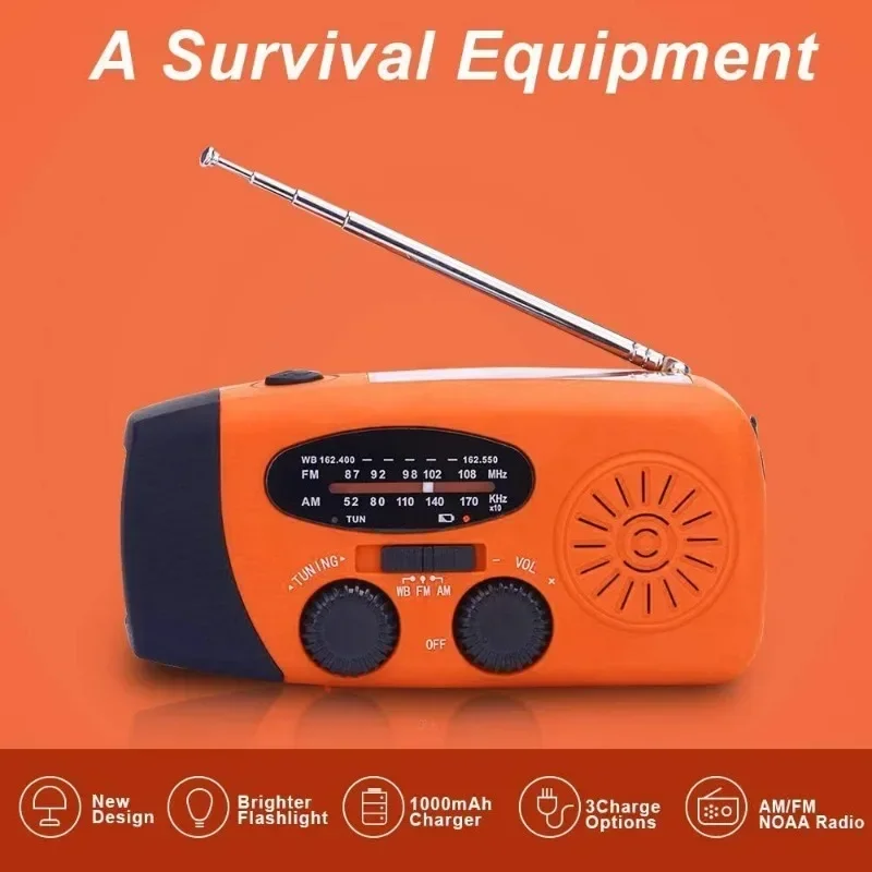 Ręcznie Radio na baterie słoneczne przenośny Power Bank AM/FM/NOAA awaryjne Radio pogodowe dla huraganu trzęsienia ziemi