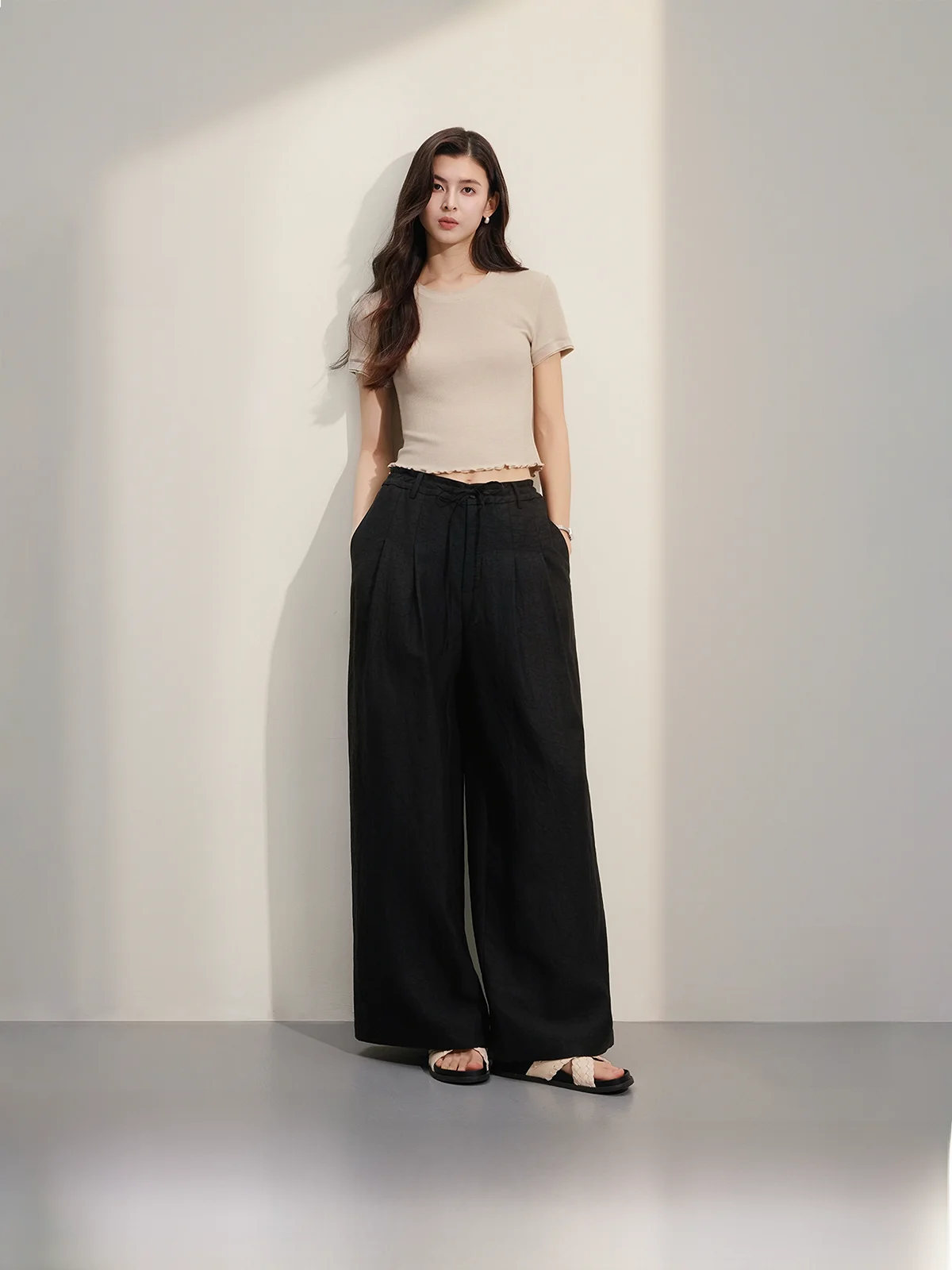 

Облегающая круглая футболка Ne L Curl High Elastici, удобный универсальный женский топ для поездок на работу Sle ort Sve