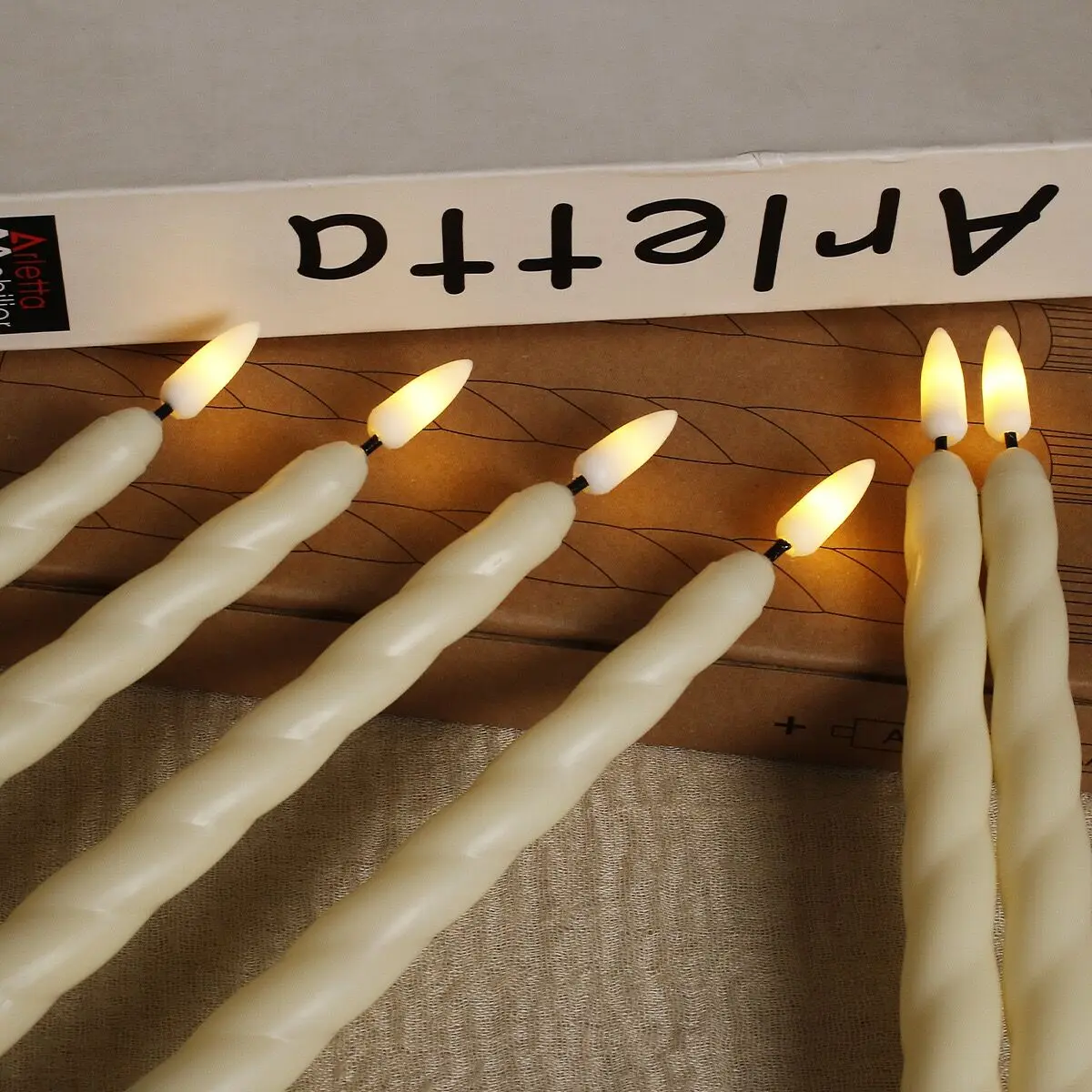 6pcs 11' LED Battery Operated Flickering 3D Wick Spiral LED Taper Candle Lamp Candlestick Xmas Wedding Table Church Decor 28cm
