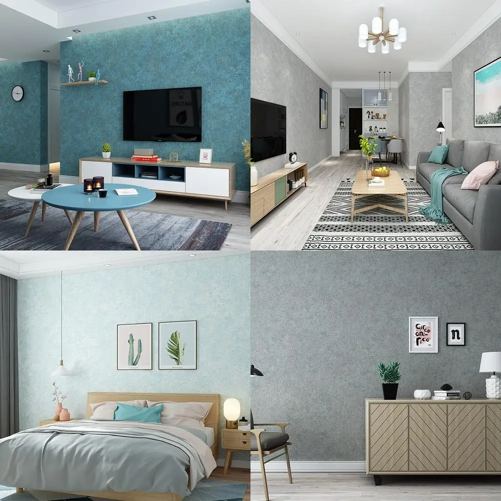 Scandinavian American Style Distressed Vintage Modern Solid Color Non Woven Wallpaper for Living Room Bedroom Cross Border