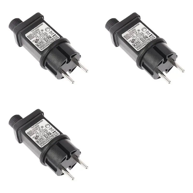 FEDI-3PCS EUR Plug Lighting Transformers 31V 6W Various LED String Lights Power Adapter IP44 Transformer EU Plug