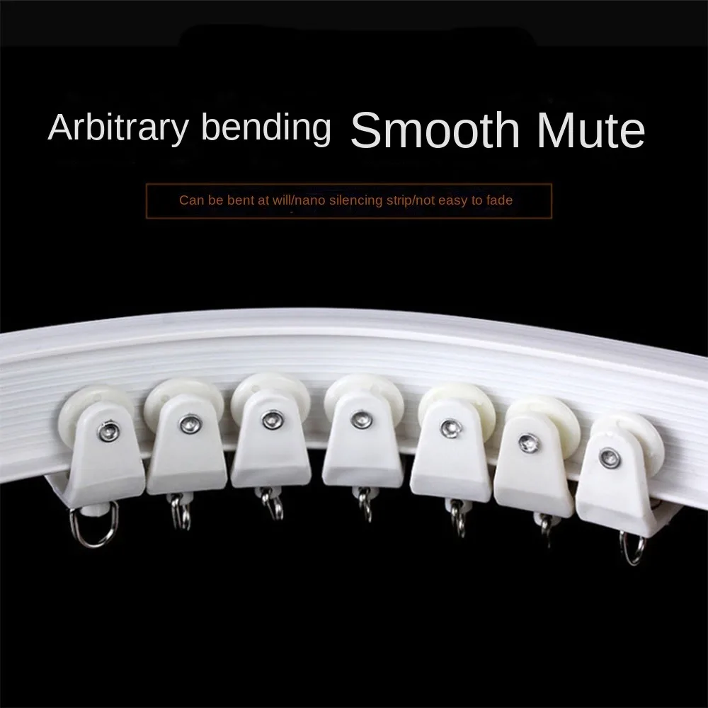 Durable 2/3m Curtain Track Flexible Bendable U-shaped Curtain Rail Curtain Slide Ceiling Wall Mount