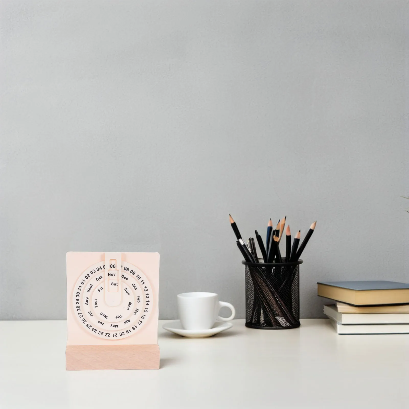 

Деревянный вращающийся календарь, вечное украшение для флип-стола, ручной регулятор даты для офиса, дома, эстетический декор, креативный деревянный