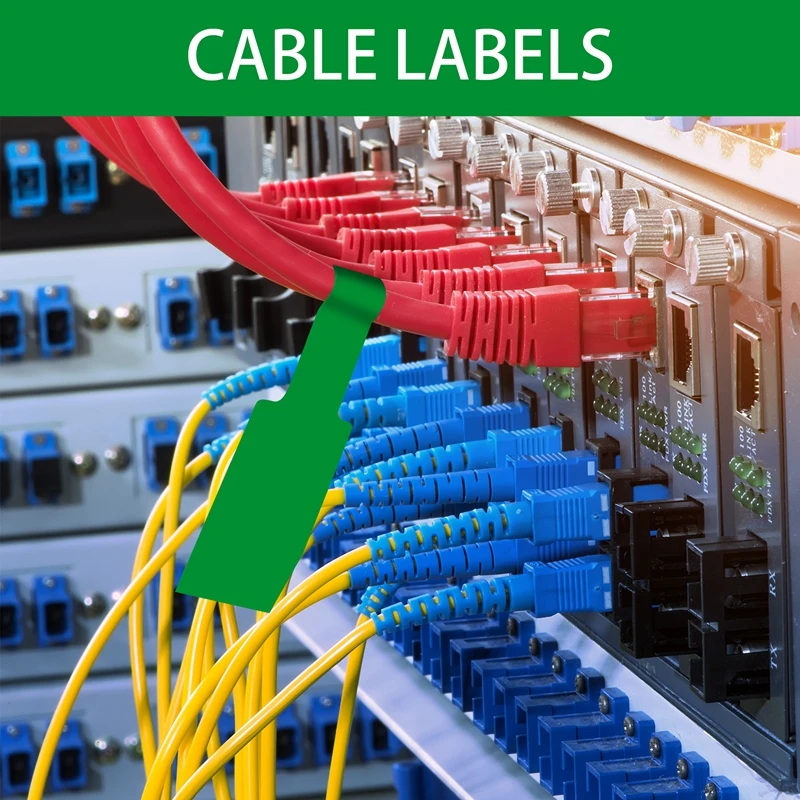 540 sztuk/18 arkuszy Etykiety kablowe Znaczniki kabli Samoprzylepne etykiety kablowe Wodoodporne, odporne na rozdarcia etykiety druciane