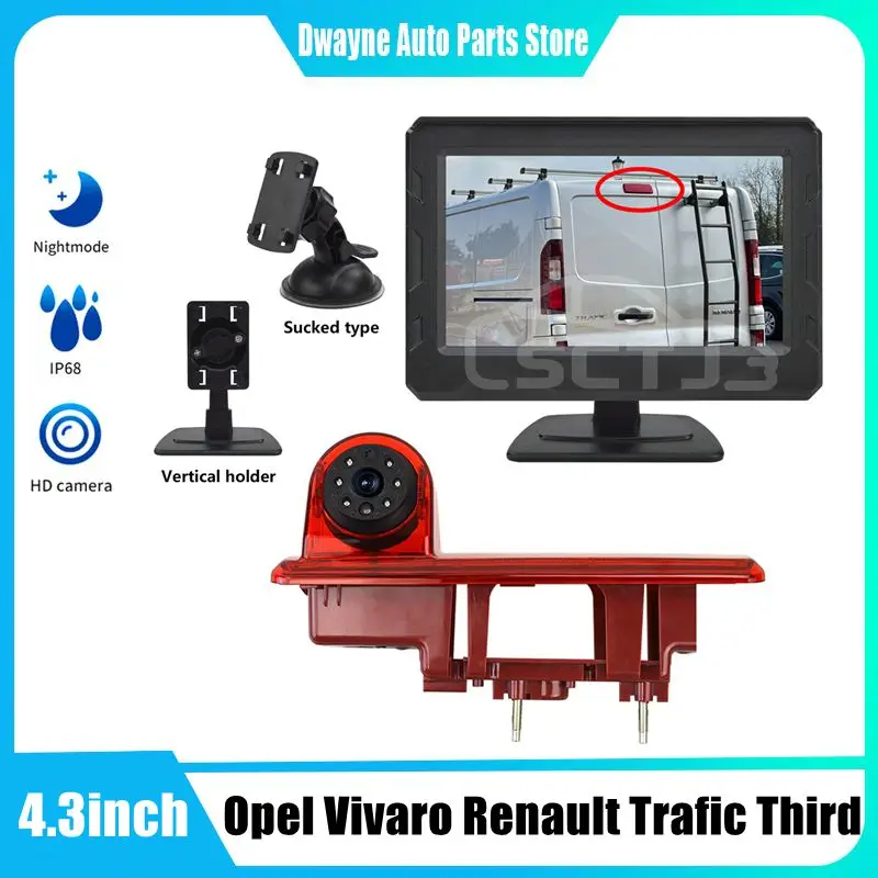 

High Definition Waterproof IR Night Vision Rear View Backup Brake Light Camera for 2014 Opel Vivaro / Renault Trafic Third