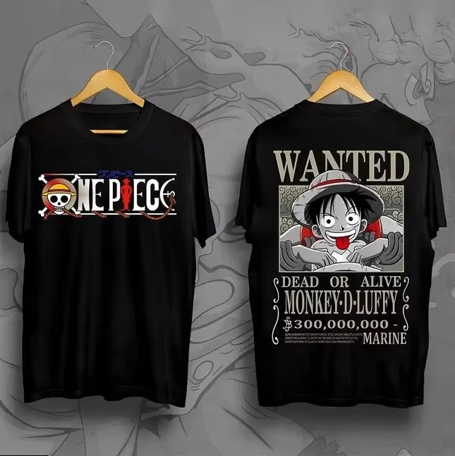 One Piece Straw Hat Pirates Unisex T-shirt 2026 Summer New Anime Double-sided Printed Casual Parent-child Short Sleeved Shirt