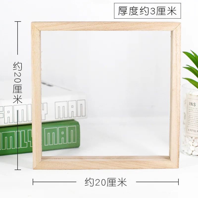 New Design Double Sided Embossed Photo Frame,Acrylic Transparent Glass,Handmade DIY Material,Dried Plant Leaf Specimen,Painting