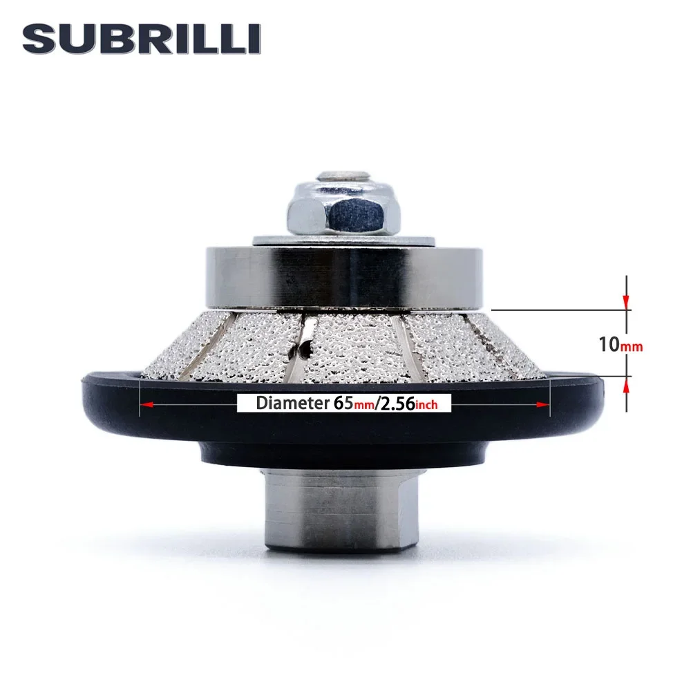 SUBRILLI-muela perforadora manual soldada al vacío E10, perfil de borde biselado, muela para amoladora angular, granito, mármol, piedra abrasiva