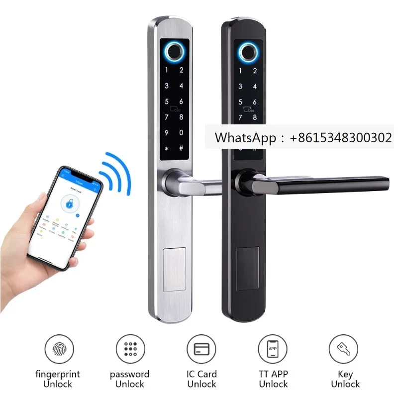 2022 CE FCC hot sale  Waterproof SUS304 Fingerprint Password Keyless Entry Digital Tuya Smartek WIFI Smart Locks