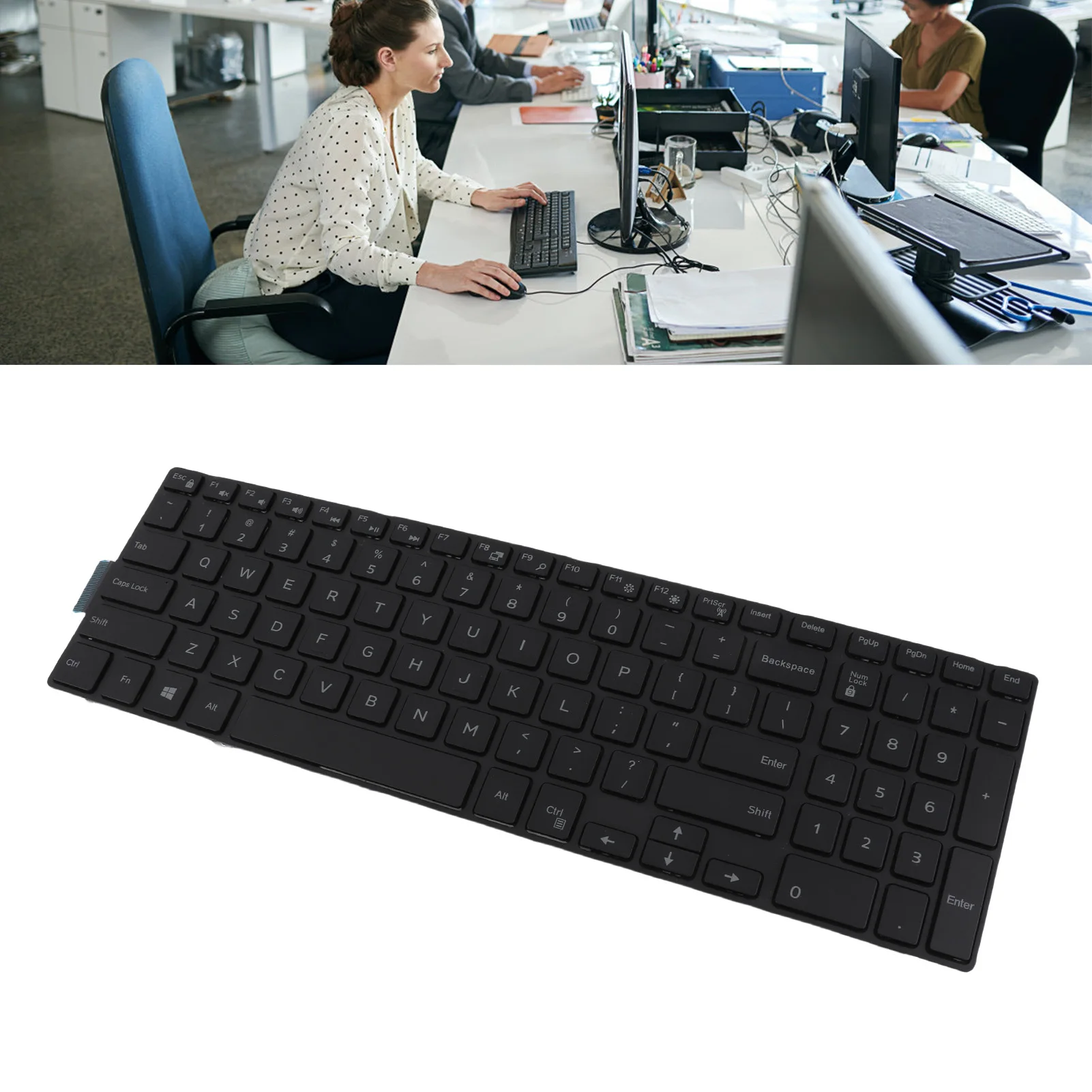 Dell Inspiron Replacement Keyboard Suitable for 15 3000/15 5000/17‑5000/5547/3542 Laptop 101 Keys Layout Backlit Keyboard Repair