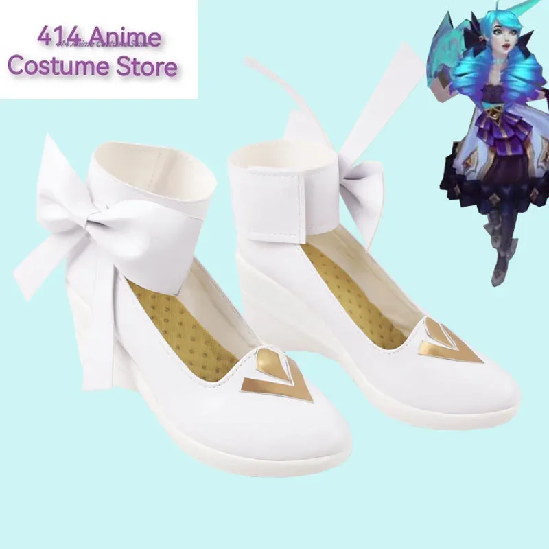 Hot New Game Anime LOL Gwen White High Heel Cosplay  Women Shoes Boots Props  Halloween Party Accessories Customization