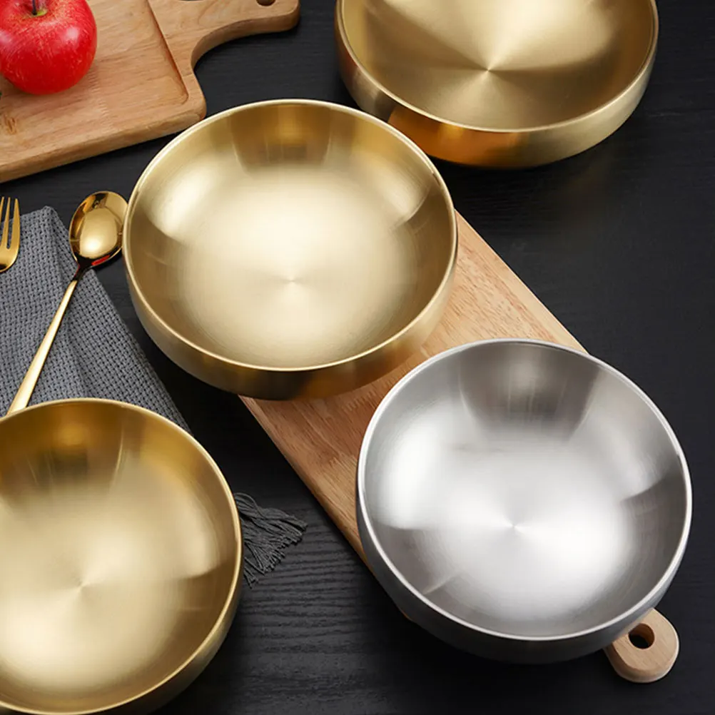 

Stainless Steel Cold Noodle Bowl Salad Rice Ramen Pasta Bowls Mixing Metal Serving Kitchen Food Fruit Dessert Snack Party
