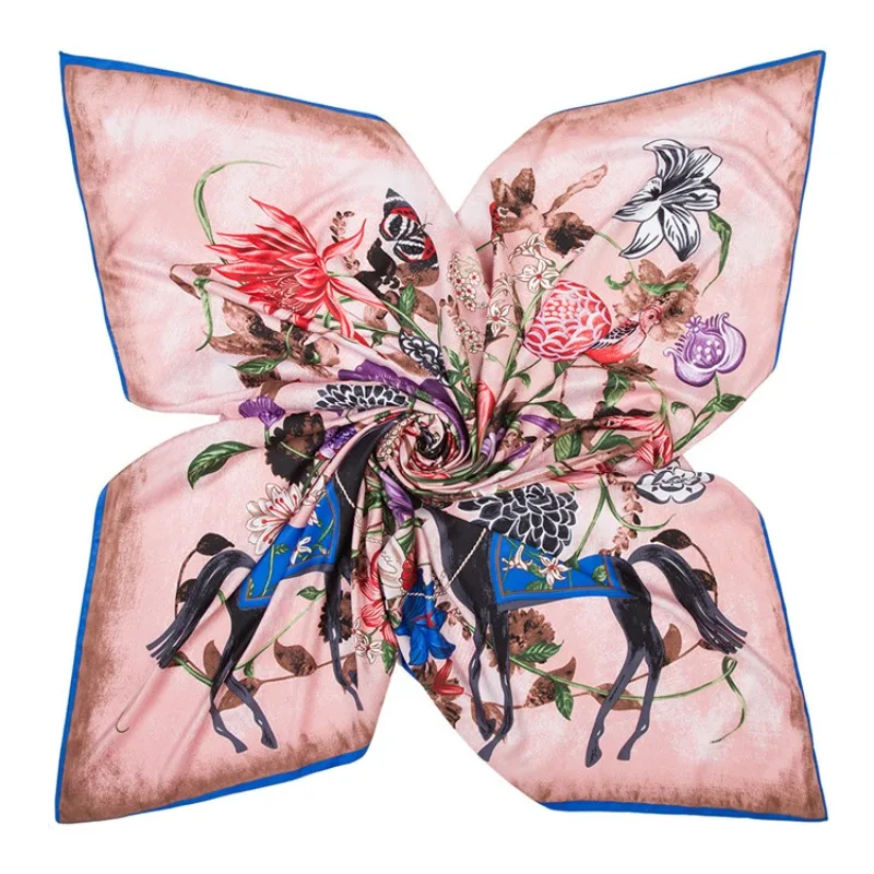 

130cm Floral Carriage Scarf for Women Four Seasons Shawl Wrap Keep Warm Sunscreen Travel Accessory European Style Elegant Gift