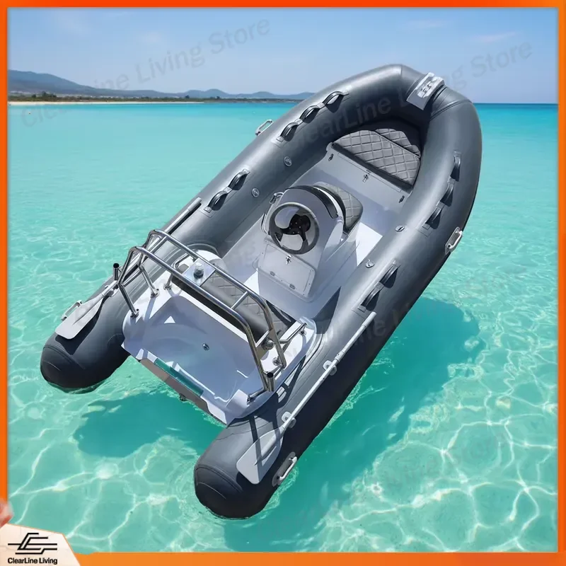 CE Certified 390C Small Rigid Hull Inflatable Boat PVC Fiberglass Hyperion Rib Motorboat for Rental Fishing Water Sports High