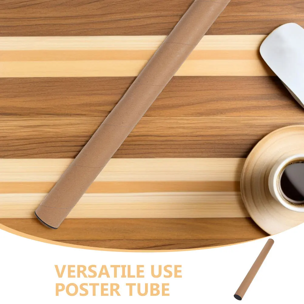 8 個のクラフト紙郵便チューブ 40x4cm プラスチックエンドキャップ郵送チューブポスターキャリアドキュメントアートワーク保護