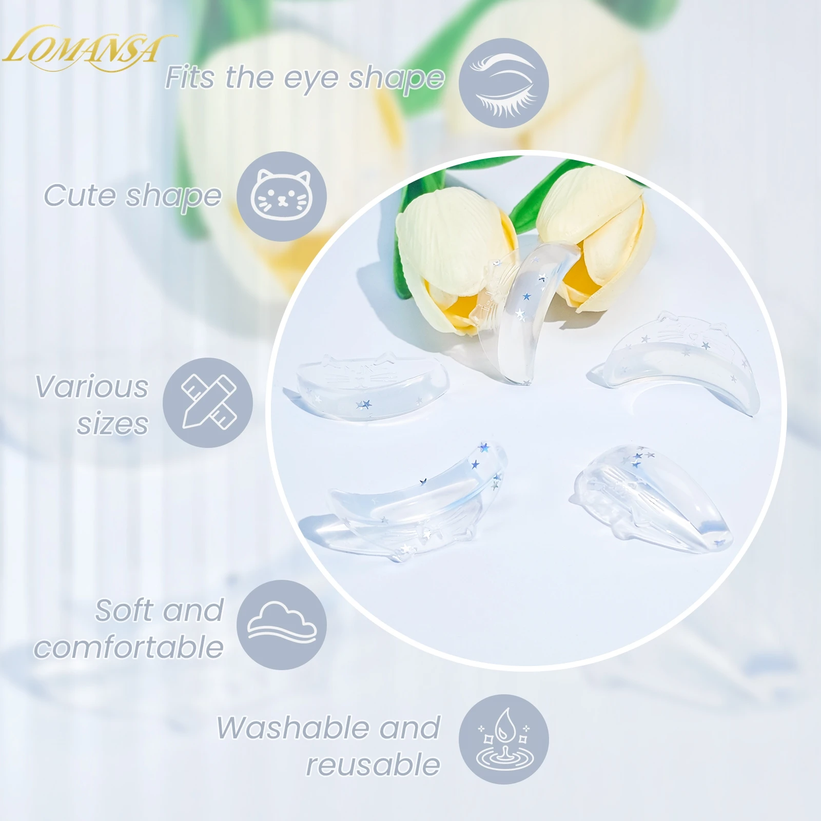 Lomansa 14Pcs C Curl Silicone  - огляд і ціна Eyelash Extension London