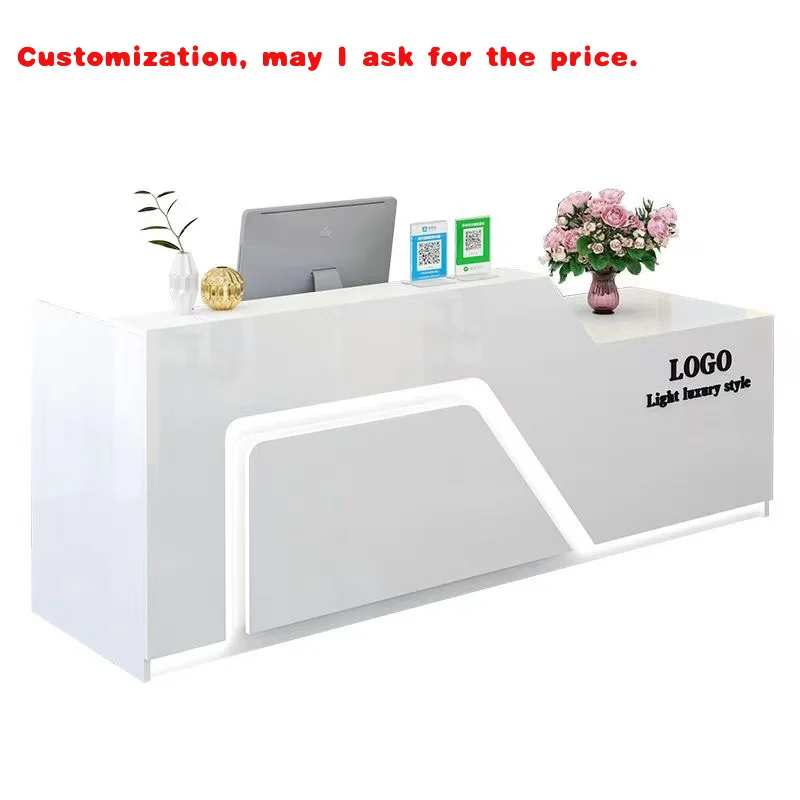 

custom.High-End Modern Wood Company Front Desk Reception Desk Bar Counter Cashier Welcome Desk Beauty Salon Shop Count