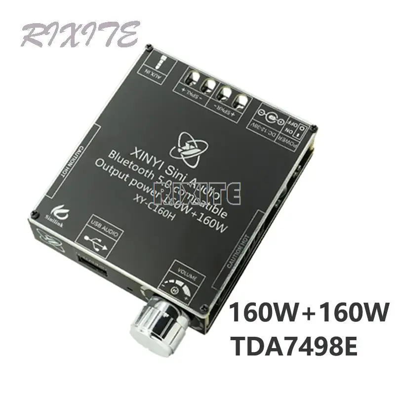 

160WX2 TDA7498E Bluetooth 5.0 Audio Power Amplifier Board Module 2.0 Channel Stereo Home Music Wireless Module C160H Audio AMP