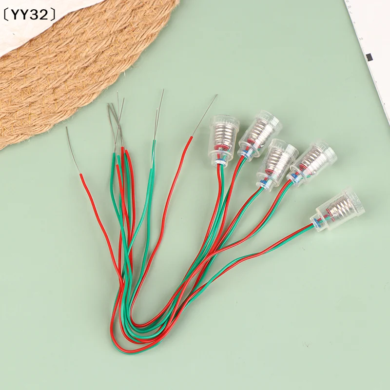 5Pcs  E10 Lamp Holder With Wire Small Lampholder E10 Base Experiment Teaching Instrument Base E10 Lampholder Adapter〔YY32〕