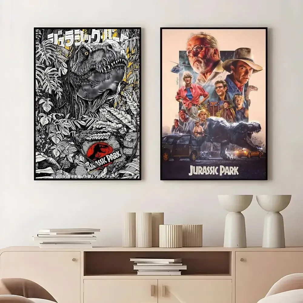 1 قطعة ديناصور قماش اللوحة الحديقة الجوراسية الفيلم المشارك ذاتية اللصق الفن ورق مقاوم للماء ملصق مقهى بار غرفة الجدار #5