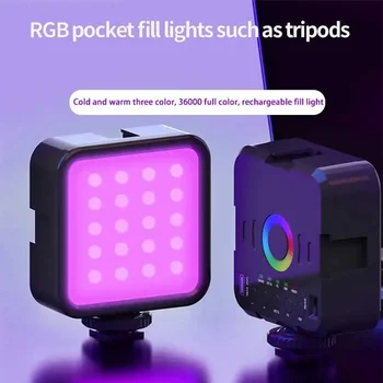 Adjustable Mini RGB Hot Boot Fill Light Live Photography LED Portable Mobile Camera…