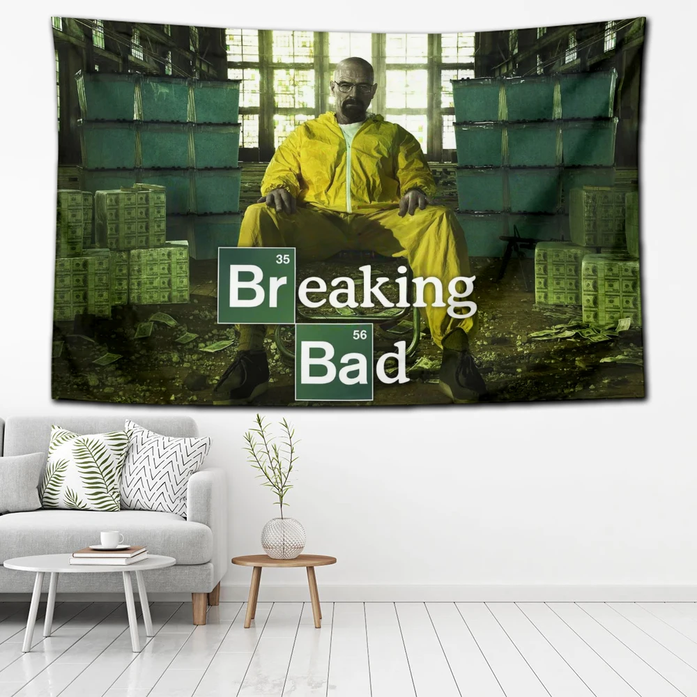 

2024 Walter White Breaking Bad Tapestry Decoration Flag Living Room Wall Hanging Dormitory Bedroom Wall Carpets tapestries