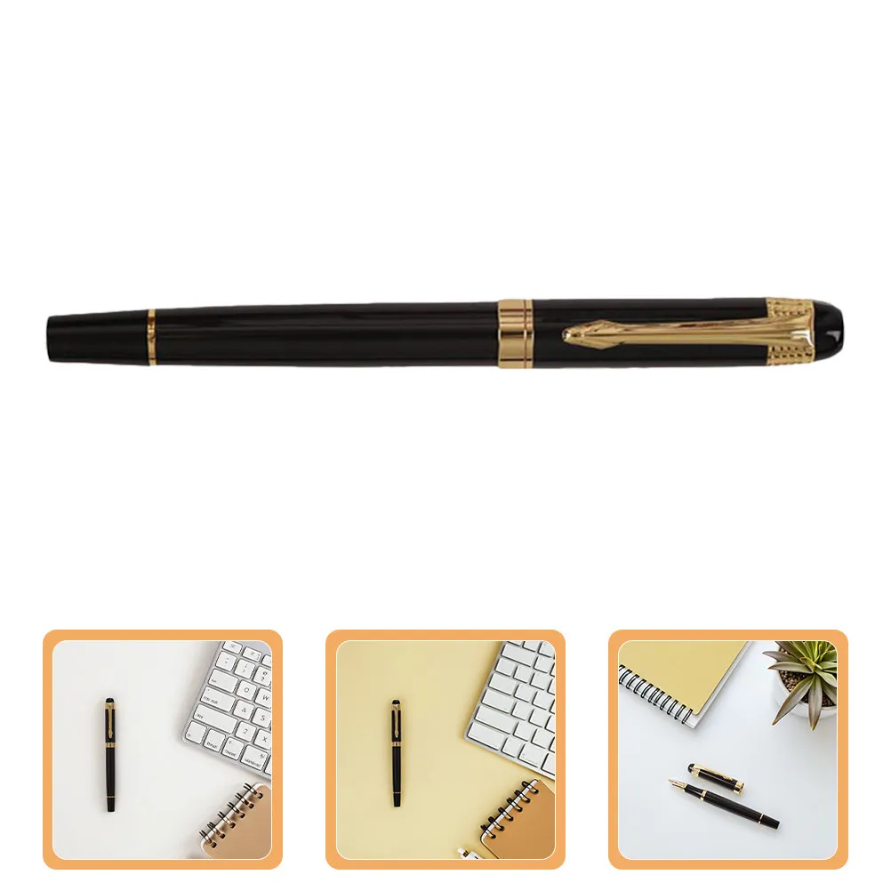 

Metal Fountain Pen Business Use Refillable Ink System Smooth Flow Sleek Design for Office School Calligraphy Practice