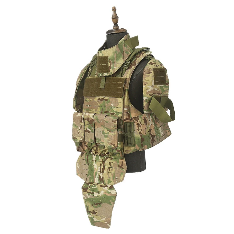 Laser cutting full defense tactical vest CP color field protection quadruple bag vest 1000D Oxford cloth training suit view 2