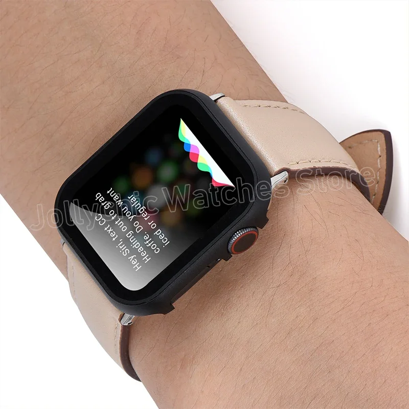 Aluminum Metal + Cover for Apple Watch Case 7 6/SE/5/4 45mm 42 44mm Bumper Tempered Glass for IWatch Series 7 3 2 38mm 40mm 41mm