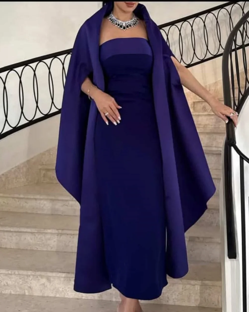 

Customized Classic Jersey Ruched Pleat A-Line Evening Dresses Modern Style Strapless Sleeveless Ankle Length Dresses Party Gowns