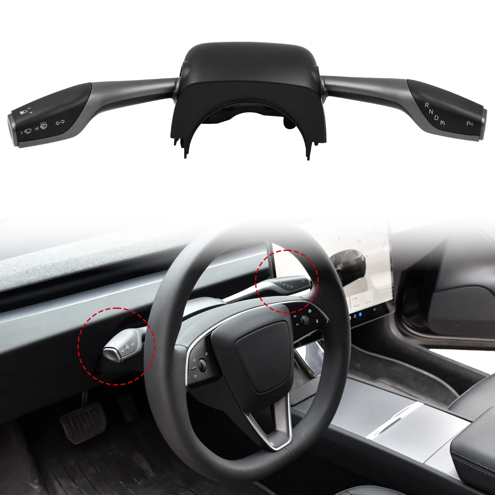 Gear Shifter Stalks For Tesla Model 3 2024 Highland Turn Signal Lever Wiper Shift Knob Stick Headlight Switch Button
