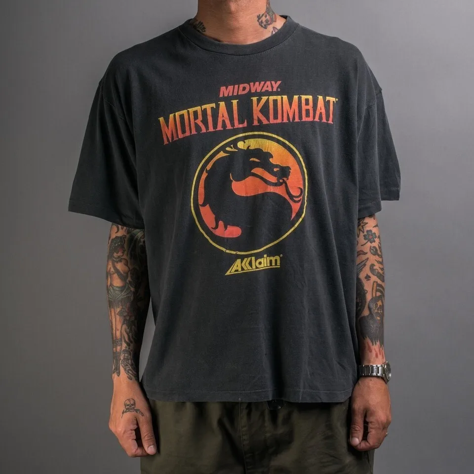 1993 Mortal Kombat Video Game Release Promo Black T-Shirt