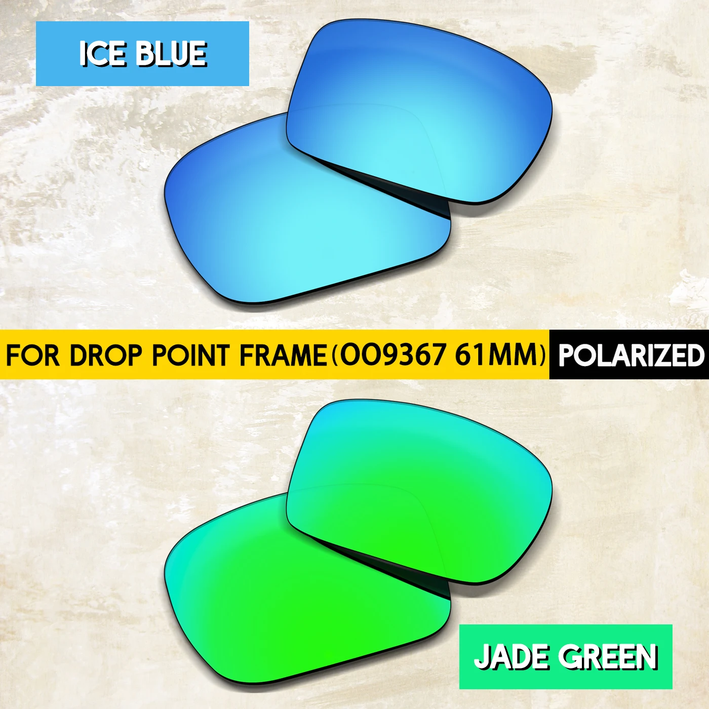 2 Pairs Polarized Replacement Lenses for Oakley Drop Point OO9367 61mm Sunglasses - Impact-Resistant Material
