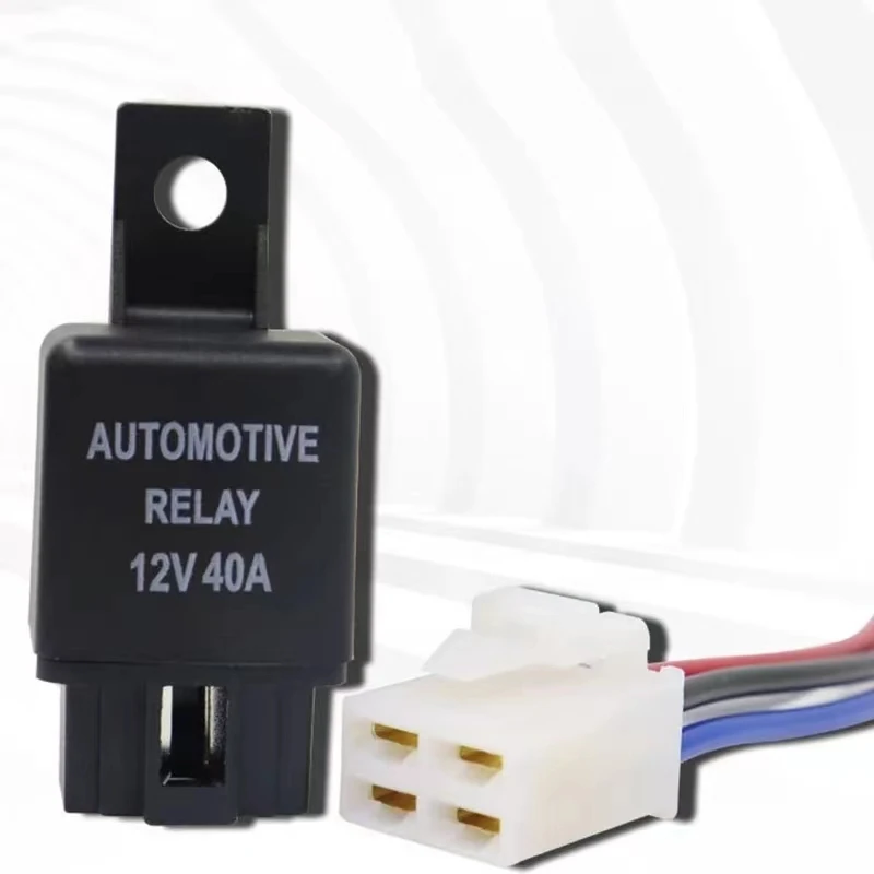 Waterproof Automotive Relay 12/24V40A 4P Car Realy Heavy Duty Switch Car Air Conditioner Fan Lamp Auto Relay with Relay Socket