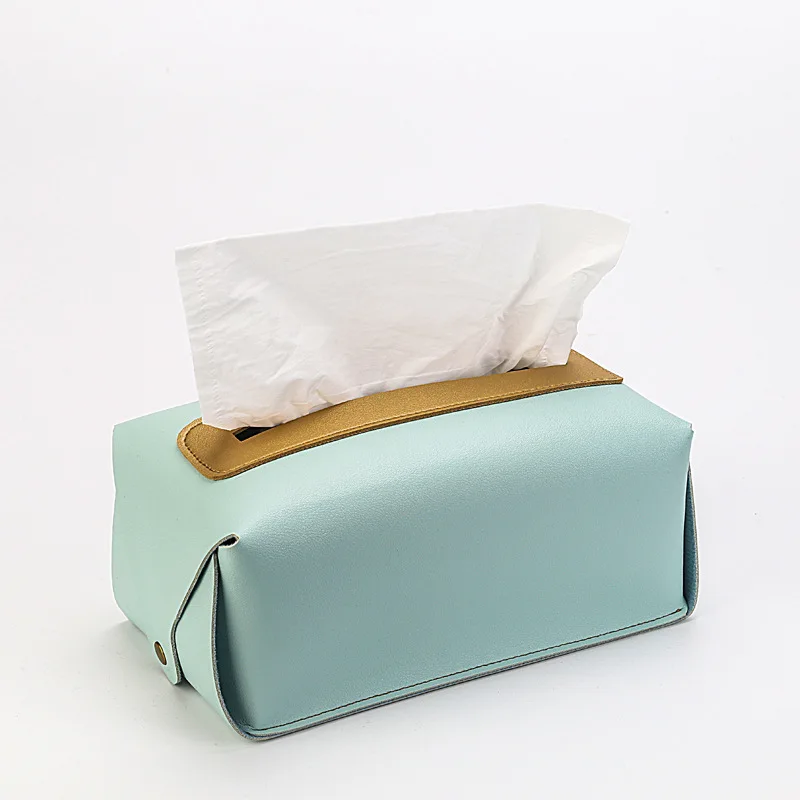 Solid Color PU Tissue Box Storage Tissue Bag Nordic Home Detachable Hand Carry Tissue Bag Drop Shipping Caja De Pañuelos Vintage