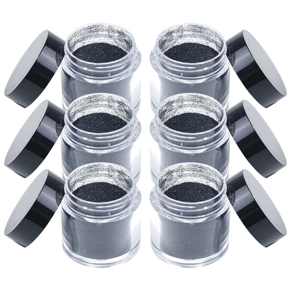 

6pcs Art Glitter Sequins 6 Bottles Manicure Decor Diy Sugar Glitter Shimmer For Fingernail Decoration Nail Salon