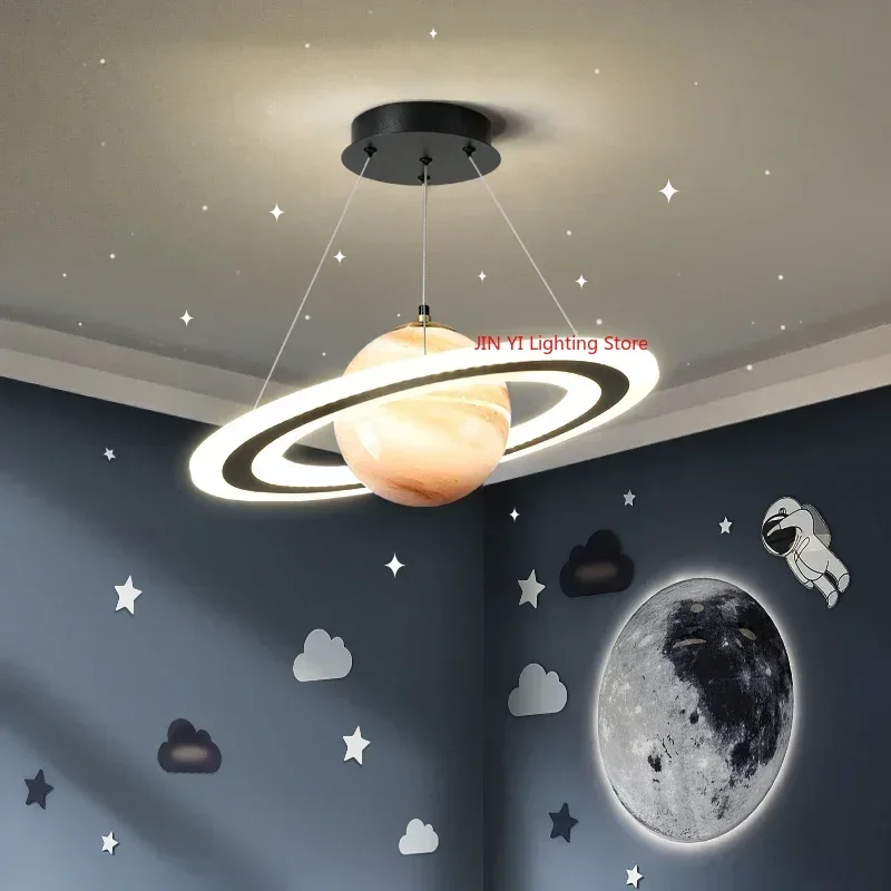 

Acrylic Planet Pendant Lamp for Living Bedroom Kitchen Children Room Space Star Indoor Hanging E27 Changeable Light
